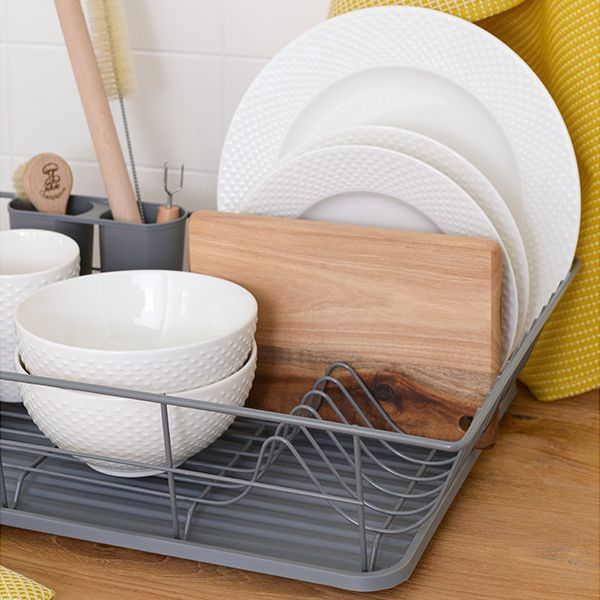 Сушилка для посуды 48 x 30 см Smart Solutions Hoem, сушка для кухни с держателями для тарелок, поддоном #1