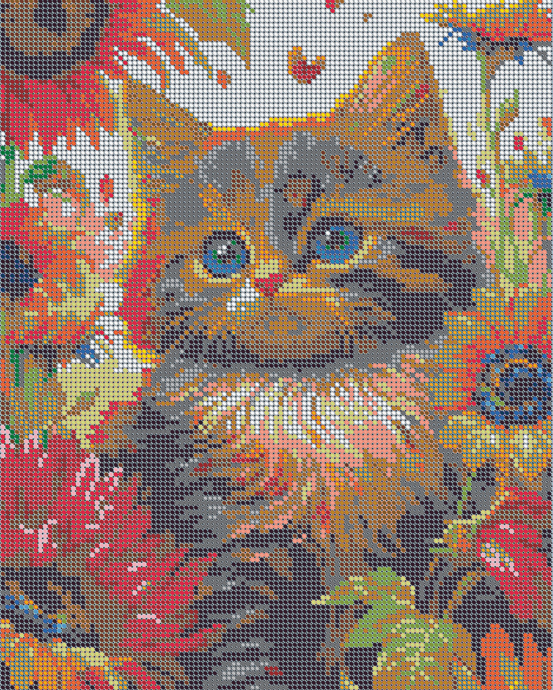 Набор для вышивания бисером Тайвань, картина Котёнок 24х30, Вышивочка  #1