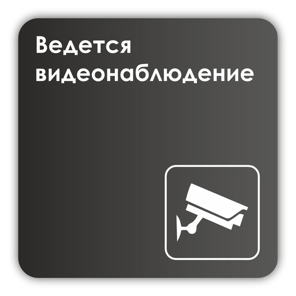 Табличка Ведется видеонаблюдение в офис, в школу, в библиотеку, в гос. учреждения 18х18 см с двусторонним #1