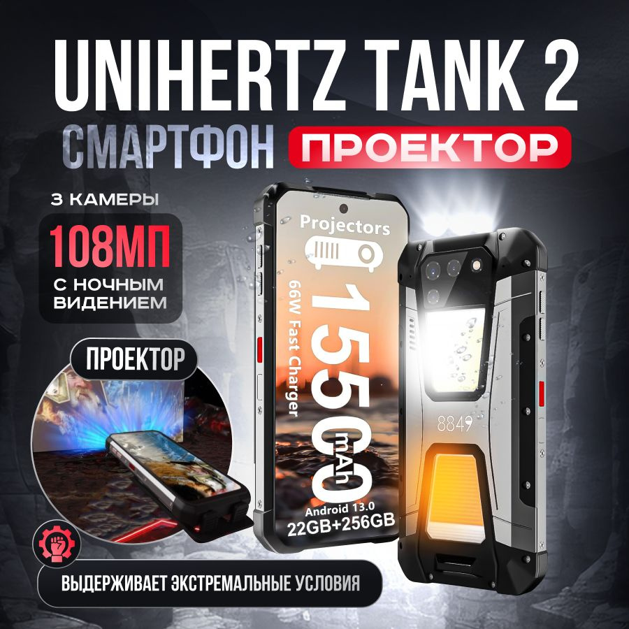 Unihertz Смартфон Tank 2 12/256 ГБ, черный #1