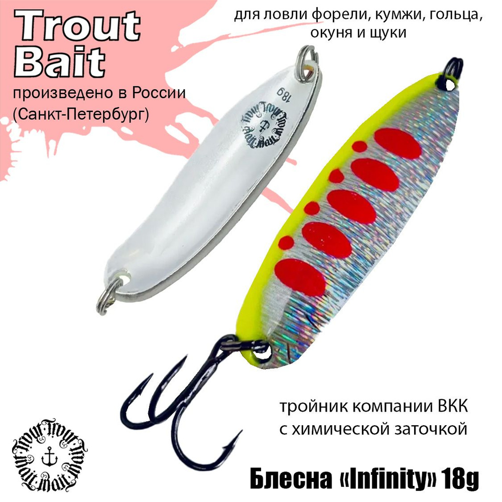 Блесна для рыбалки колеблющаяся , колебалка Infinity ( Японский Angler'z System Bux ) 18 g цвет 575 на #1