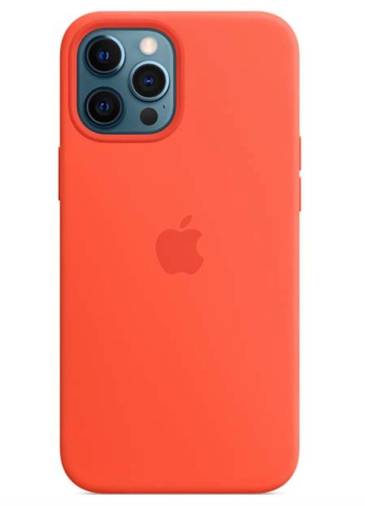 Чехол-накладка для iPhone 12, 12 Pro / Silicone Case MagSafe / Electric Orange / Цветная анимация  #1