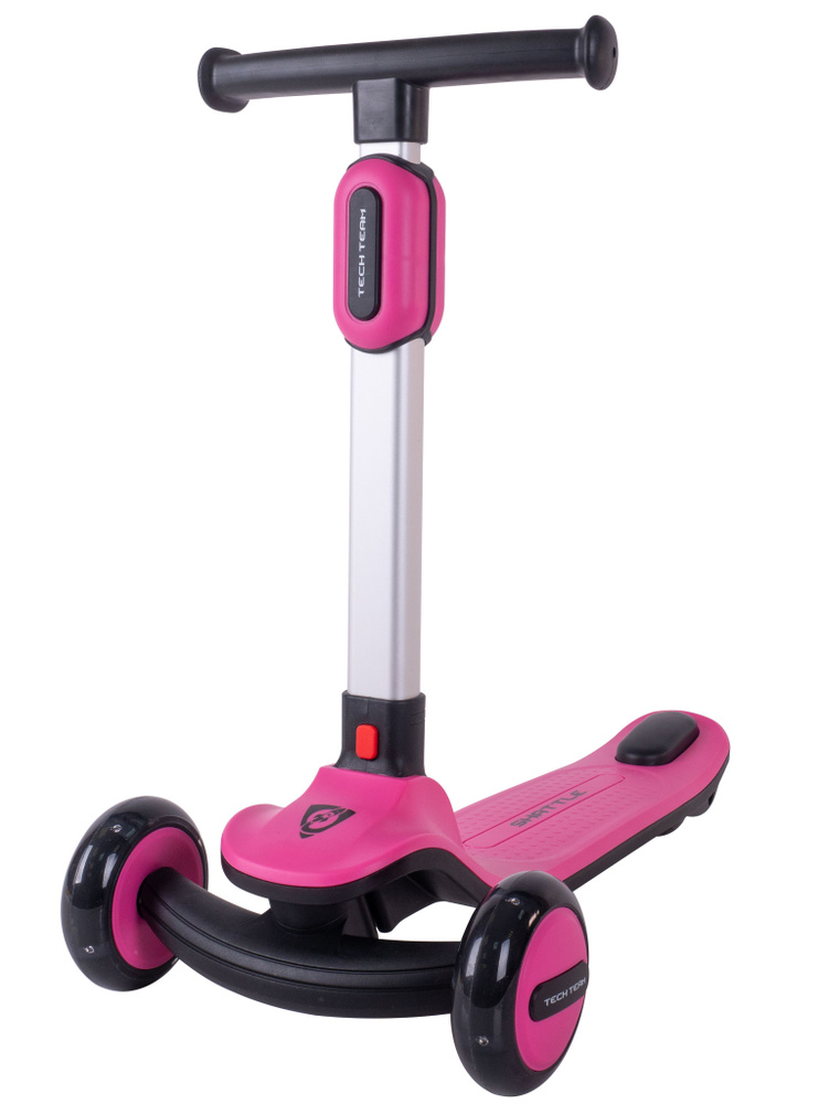 Самокат детский трехколесный Tech Team SHATTLE pink / складной / светящиеся колеса / для девочки /  #1