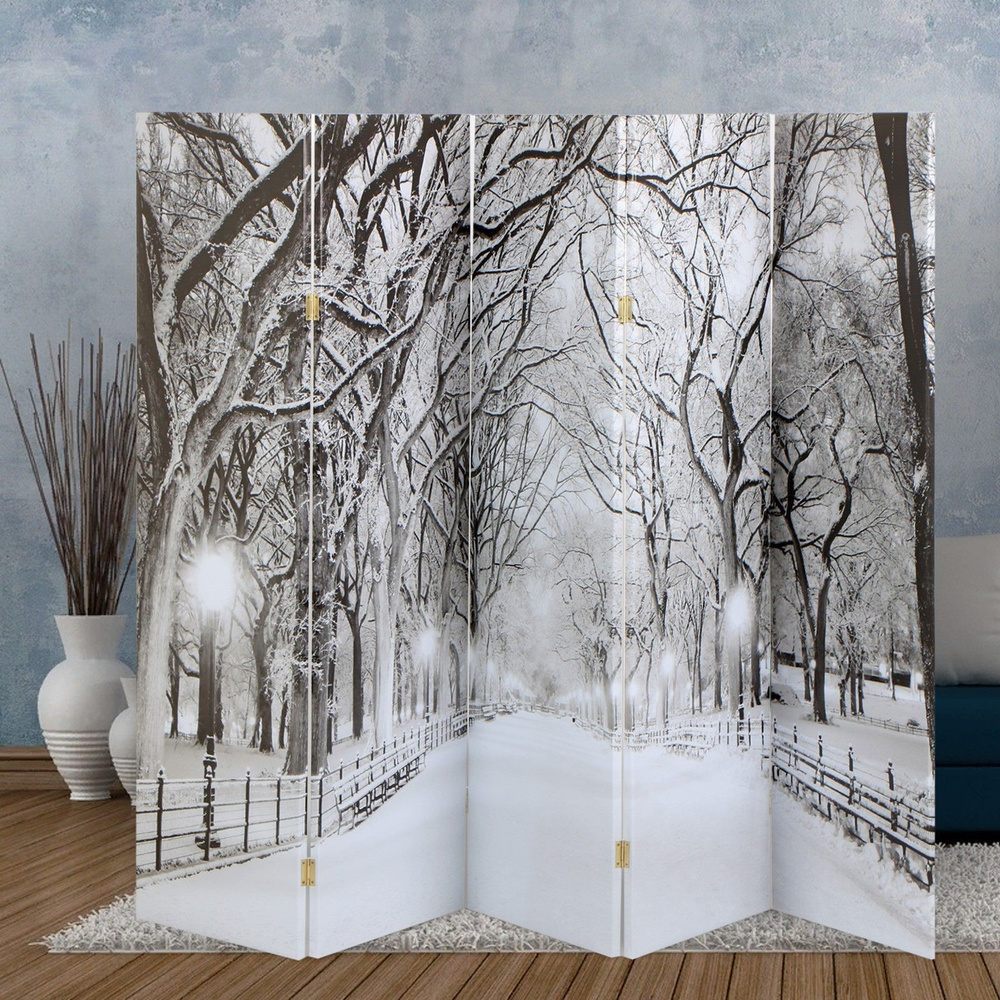 Универсальная ширма "Зимний парк", 250 x 160 см #1