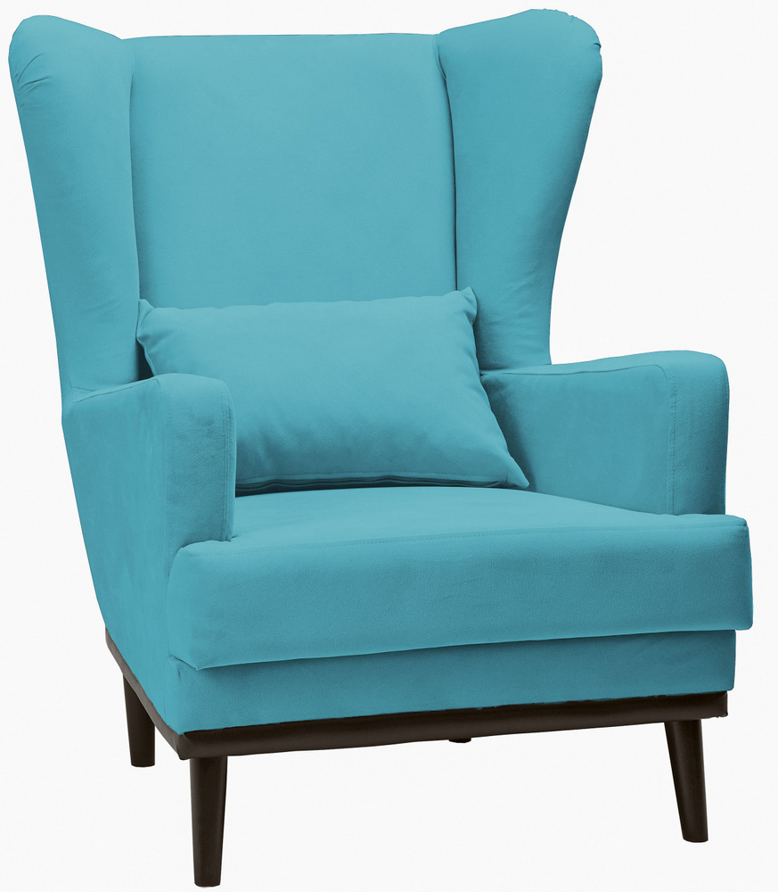 Кресло Вегас мягкое для отдыха дома, на ножках, велюр Velvet Light blue 02, 75х85х90 (ШхГлхВ)  #1