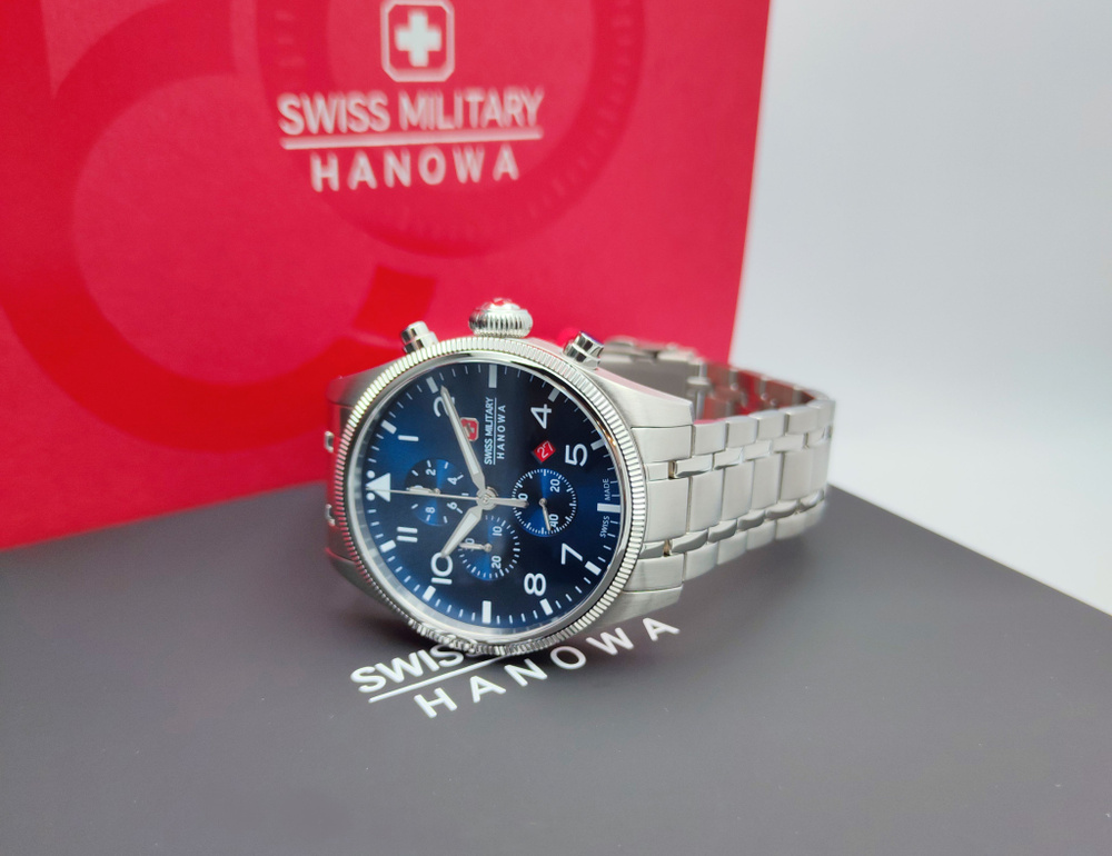 Часы наручные мужские Swiss Military Hanowa Thunderbolt Chrono SMWGI0000403. Кварцевый хронограф. Часы #1