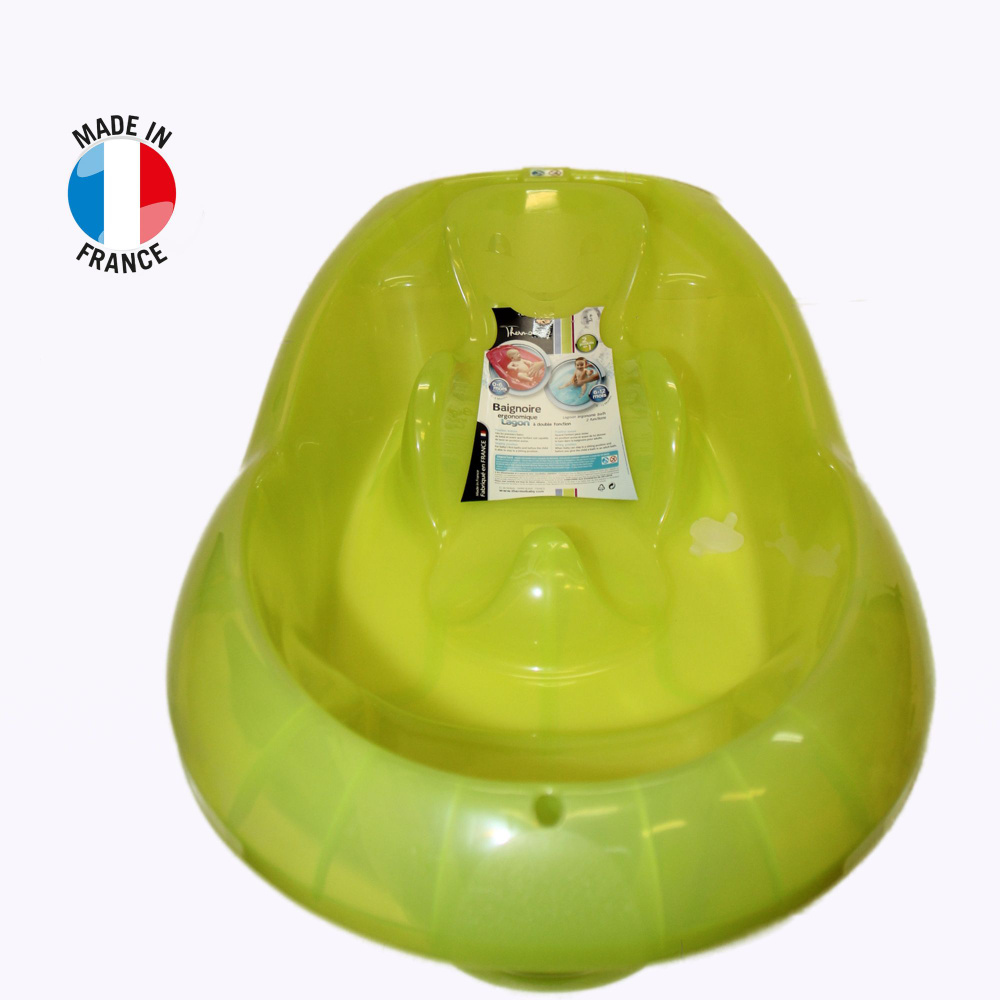 Эргономическая детская ванночка Thermobaby, Франция, Светло-зелёная прозрачная 1487  #1