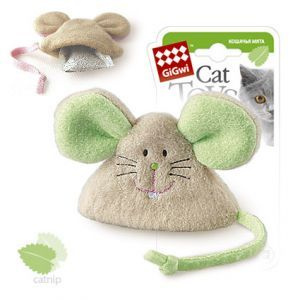 GiGwi Игрушка для кошек Мышка с кошачьей мятой, 8 см #1