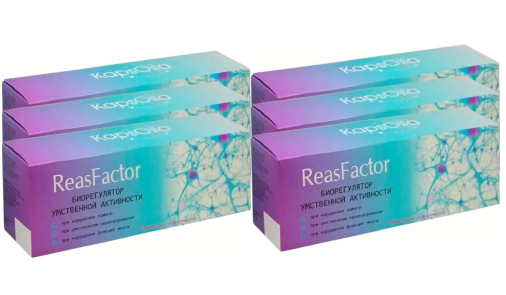 ReasFactor (РеасФактор) для умственной активности, 6 уп. по 10 капсул. Для улучшения памяти и работы #1