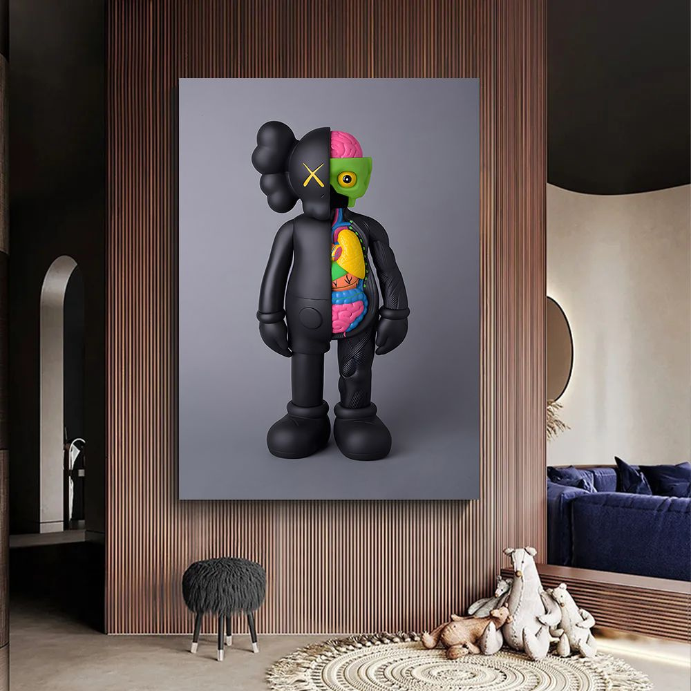 Kaws картина, интерьерная картина на холсте, 20х30 см. #1