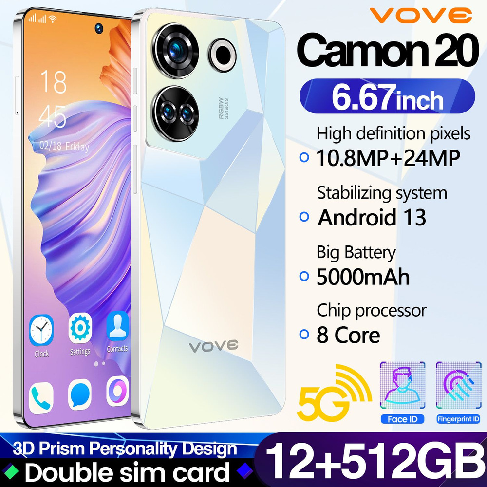 vove Смартфон Camon 20-@ CN 12/512 ГБ, белый #1