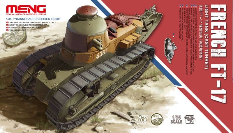 Сборная модель MENG "Танк", FT-17 Light, Cast turret, масштаб 1:35 (TS-008) #1