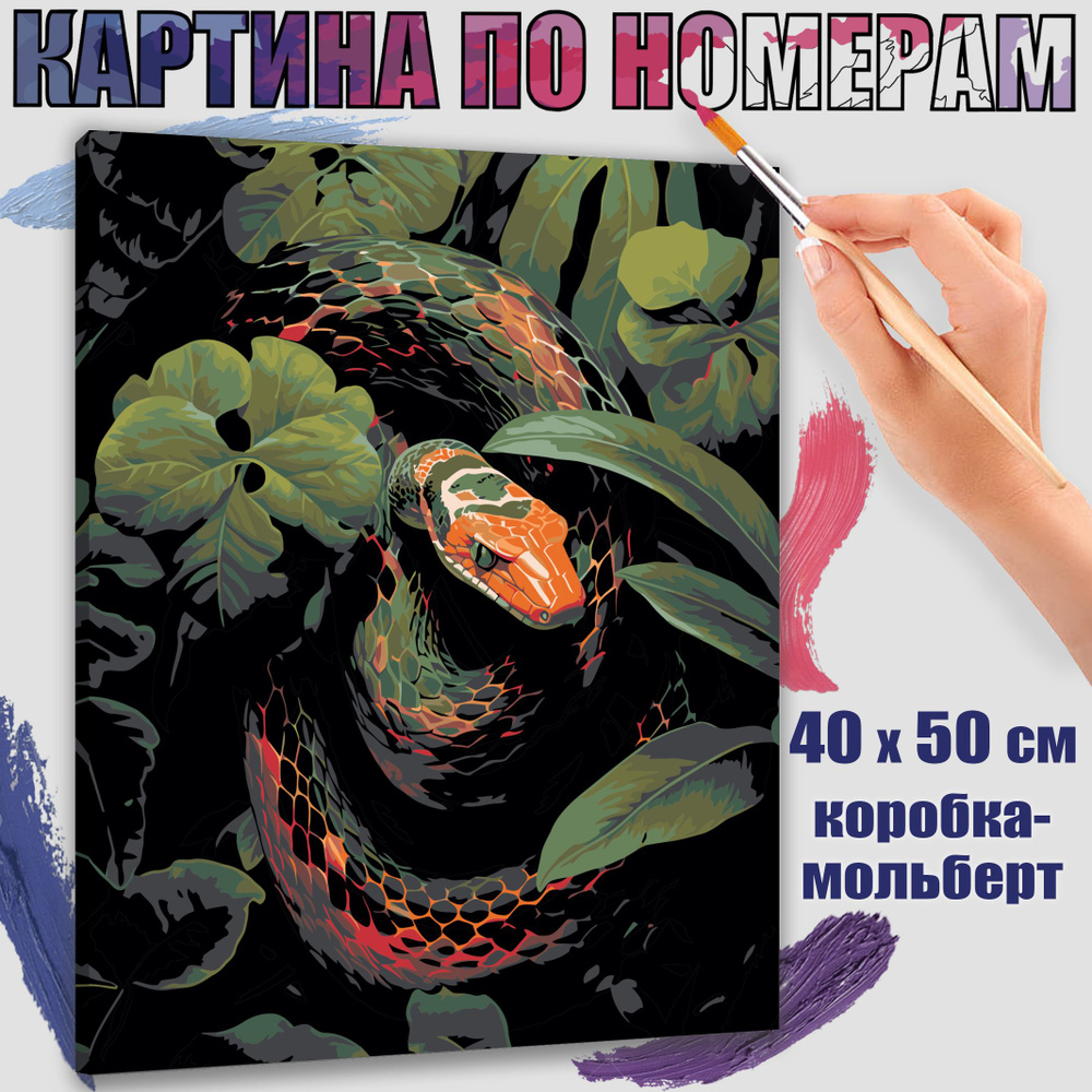 Картина по номерам 40x50 см. Змеиная страсть #1