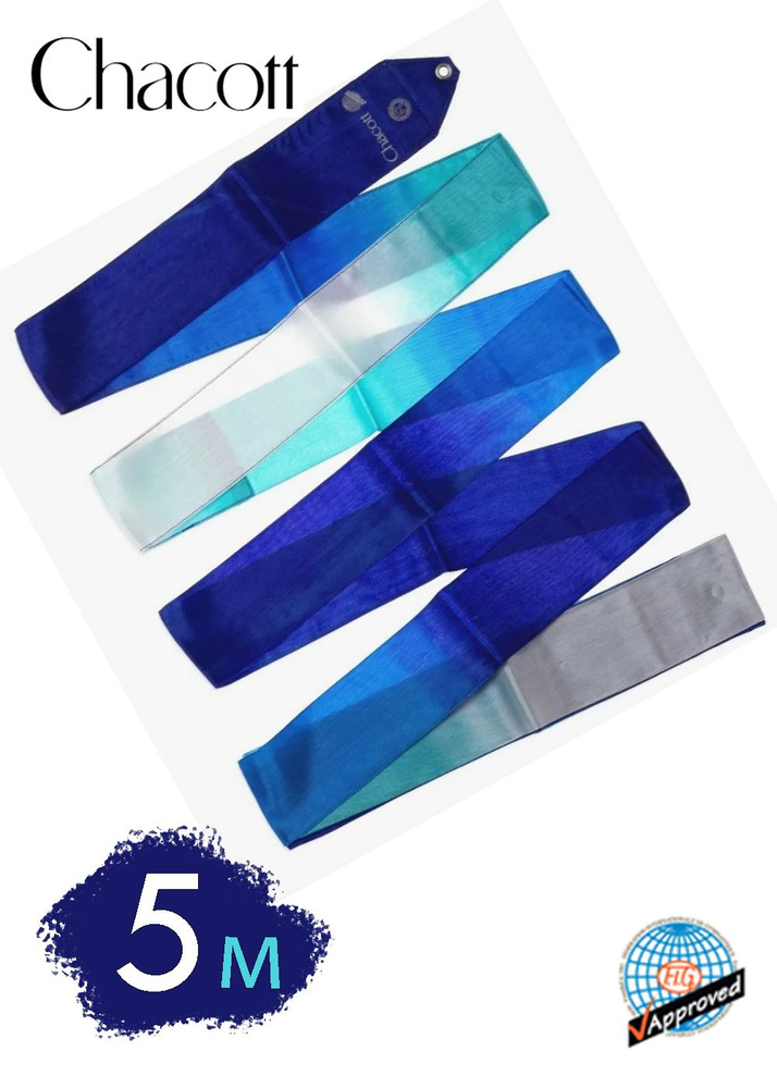 Лента CHACOTT Gradation цветная 5м. 725 (Темно-синий-Бирюзовый-Белый) FIG  #1