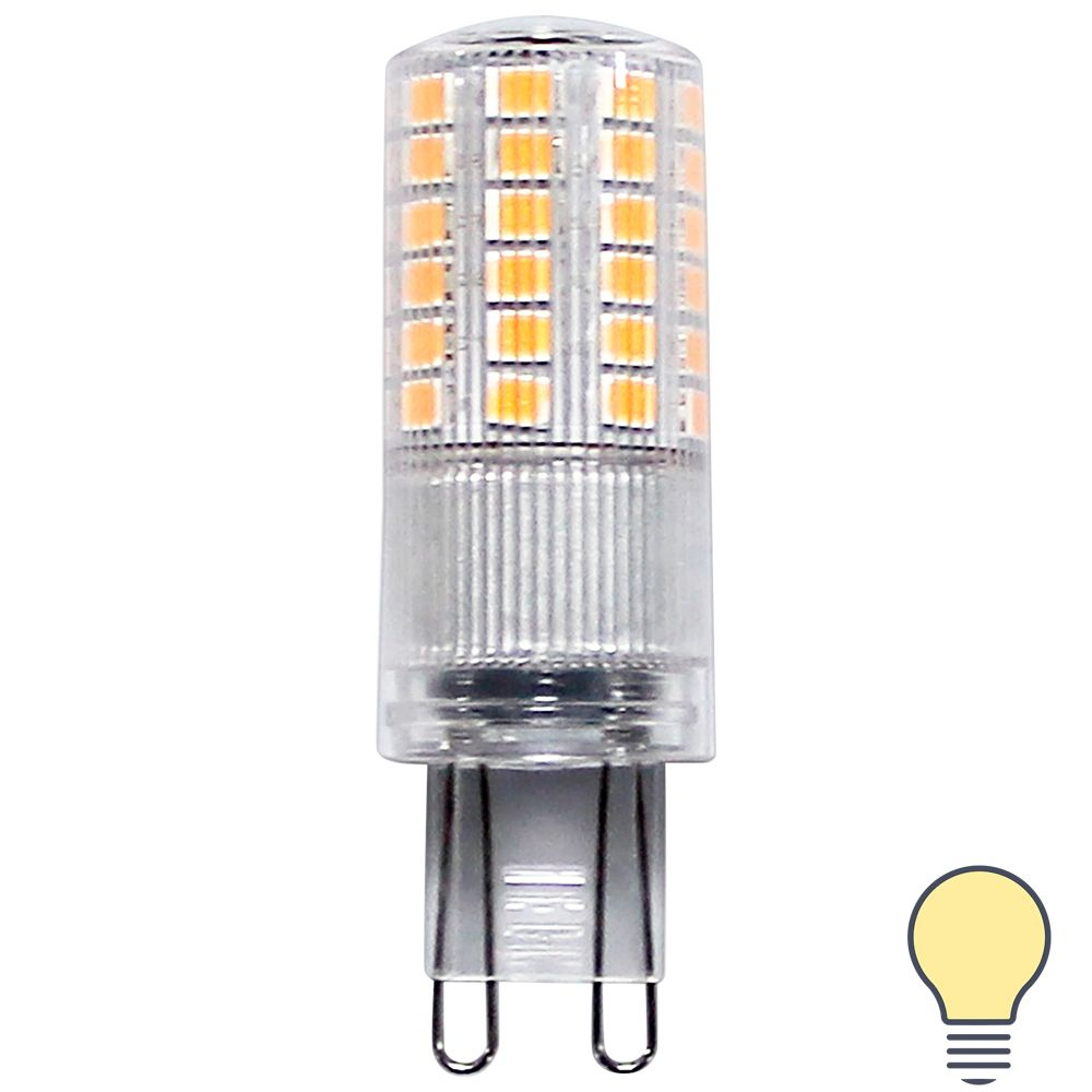 Лампа светодиодная Lexman G9 170-240 В 4.3 Вт капсула прозрачная 600 лм теплый белый свет  #1