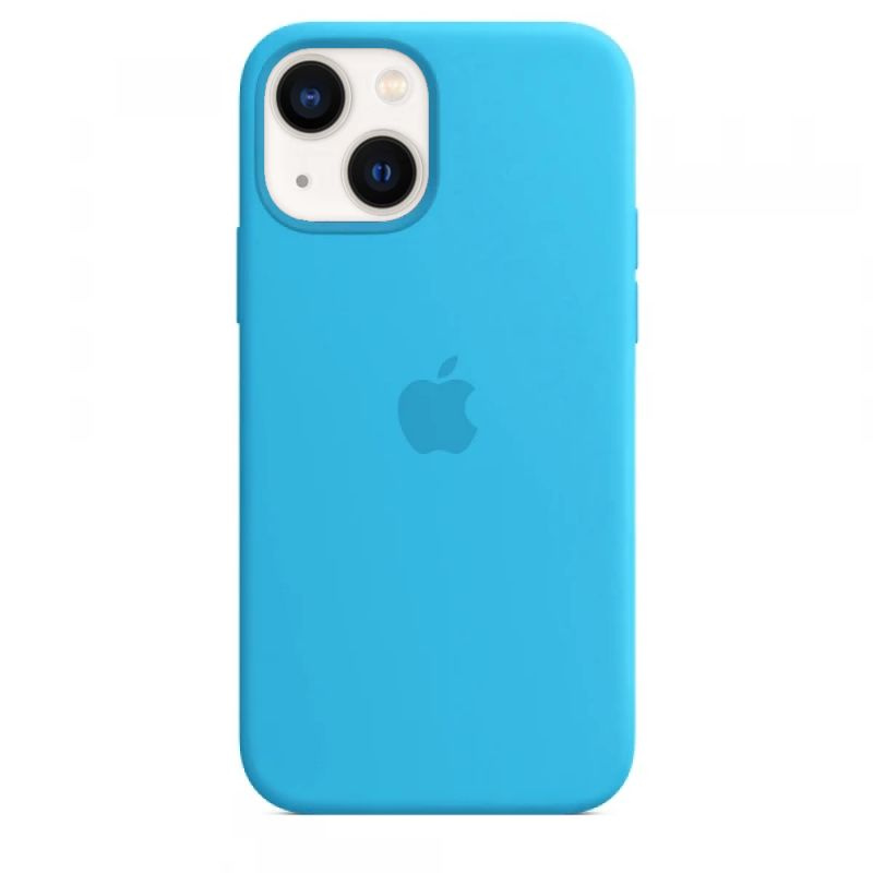 Силиконовый чехол для смартфона Silicone Case на iPhone 15 / Айфон 15 с логотипом, голубой  #1