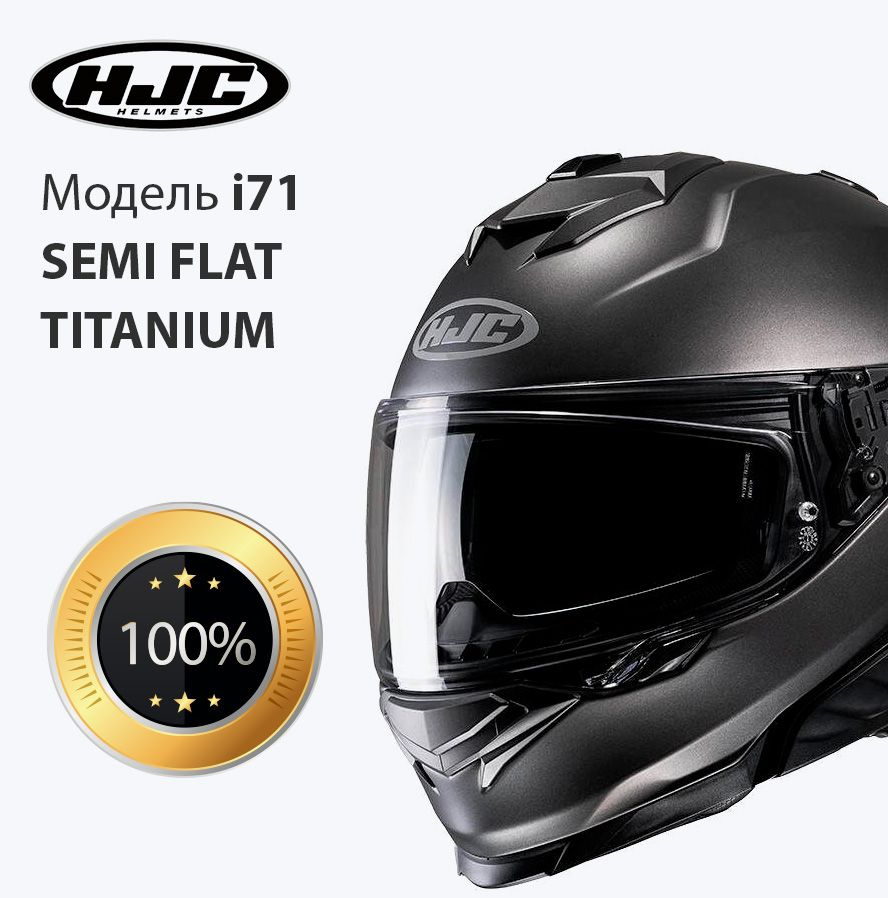 Мотошлем интеграл взрослый мужской / женский HJC i71 SEMI FLAT TITANIUM размер M  #1