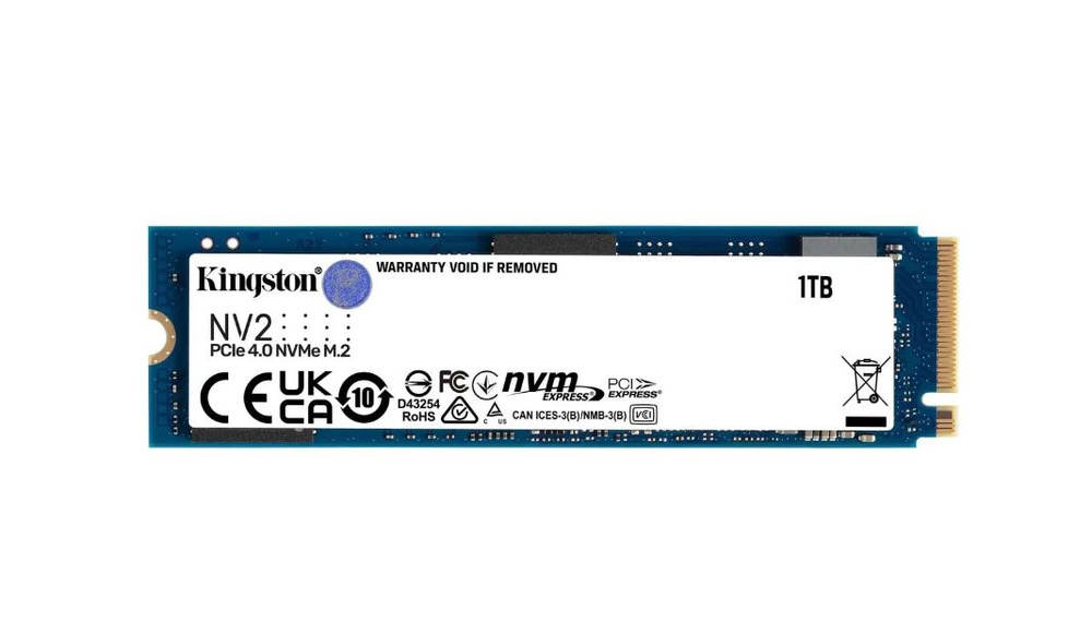 Kingston 1 ТБ Внутренний SSD-диск Твердотельный накопитель SSD NV2 SNV2S/1000G M.2 NVMe PCIe 3.0x4 (Твердотельный #1