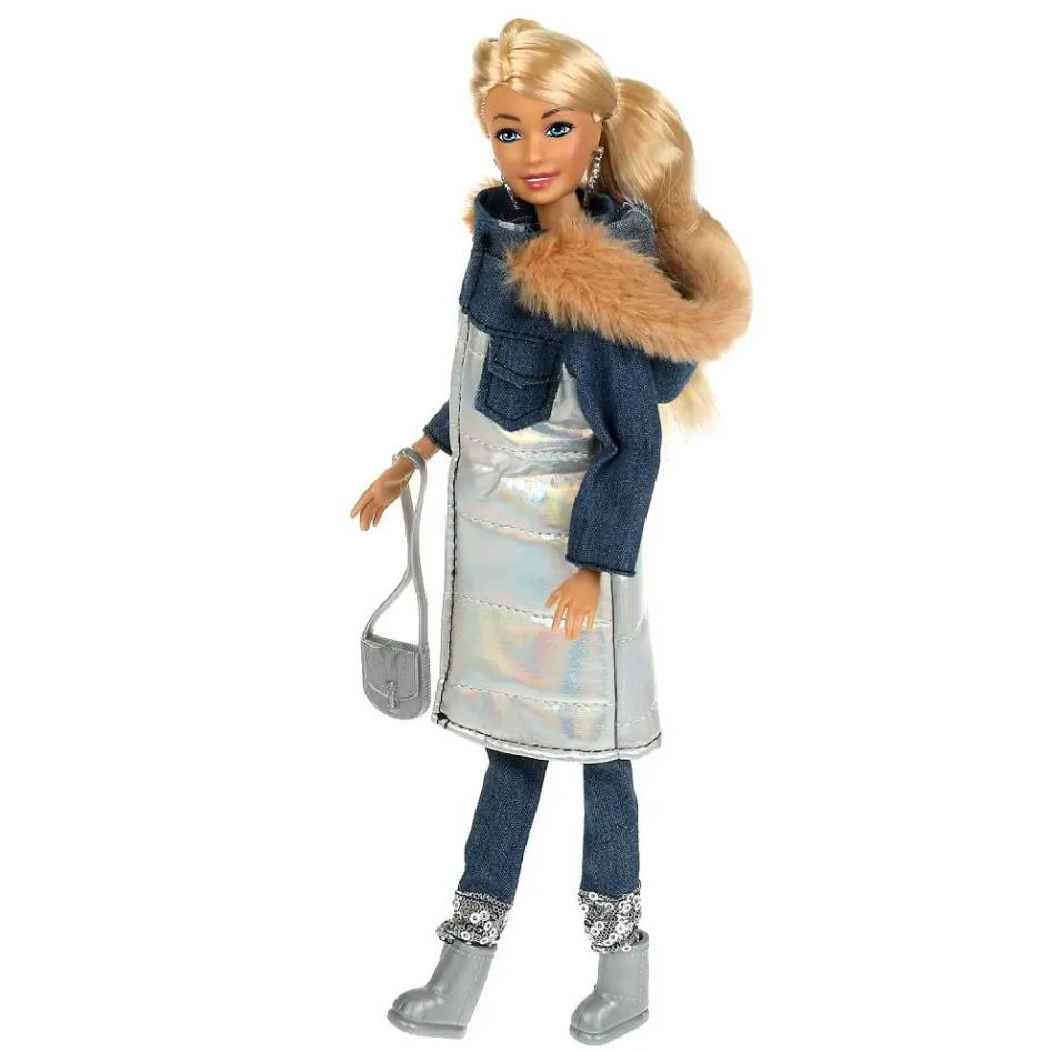 Кукла для девочек как Барби модница София в блестящем пуховике с сумочкой и аксессуарами. Шарнирная 29 #1
