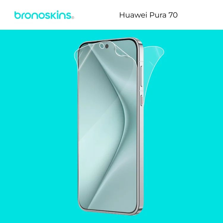 Защитная бронированная пленка на экран и заднюю панель Huawei Pura 70 (Матовая)  #1