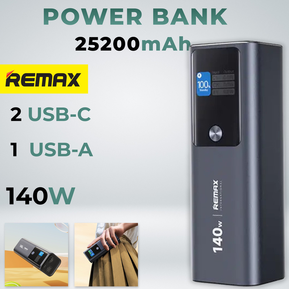 Внешний аккумулятор Power Bank Remax RPP-662 Dinba Series 25200mAh 140W #1