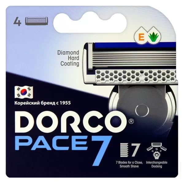 Kассеты для бритья DORCO "Pace 7", к многоразовому станку, 4 шт #1