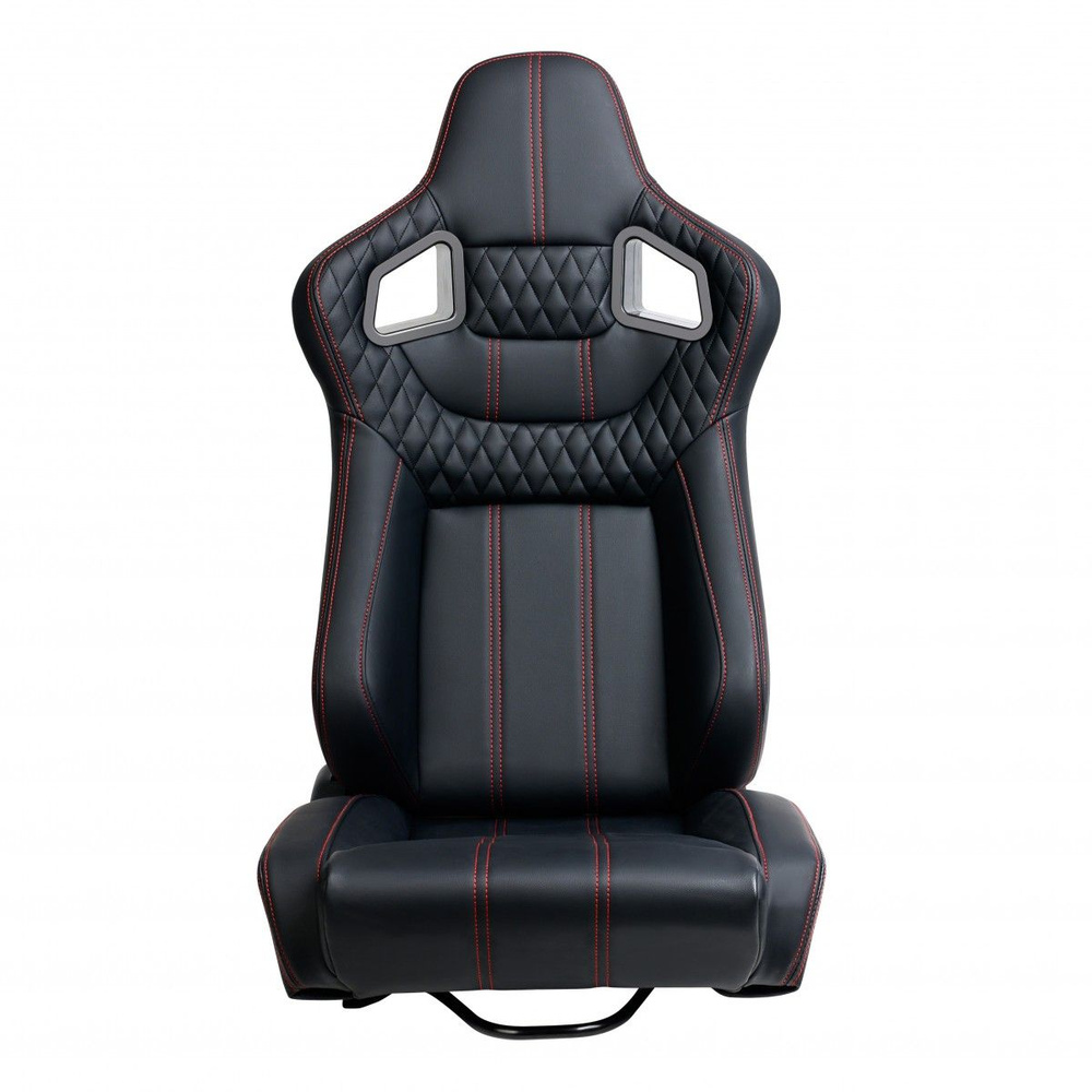 Спортивное гоночное сиденье Sim Racing JBR 9005BK: ковшеобразное, кожаное, черного цвета  #1