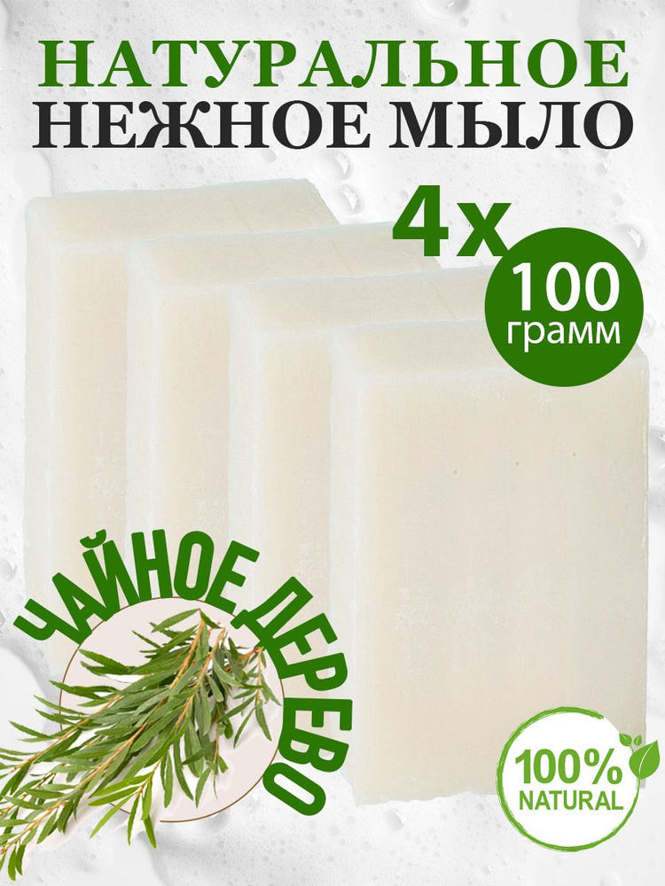 Набор натурального мыла с экстрактом чайного дерева Tea Tree, 4х100г  #1