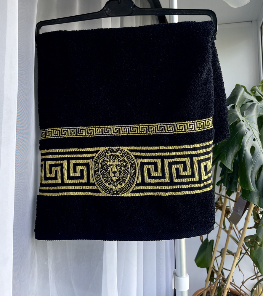 Вышневолоцкий текстиль Полотенце банное, Хлопок, 70x130 см, черный  #1
