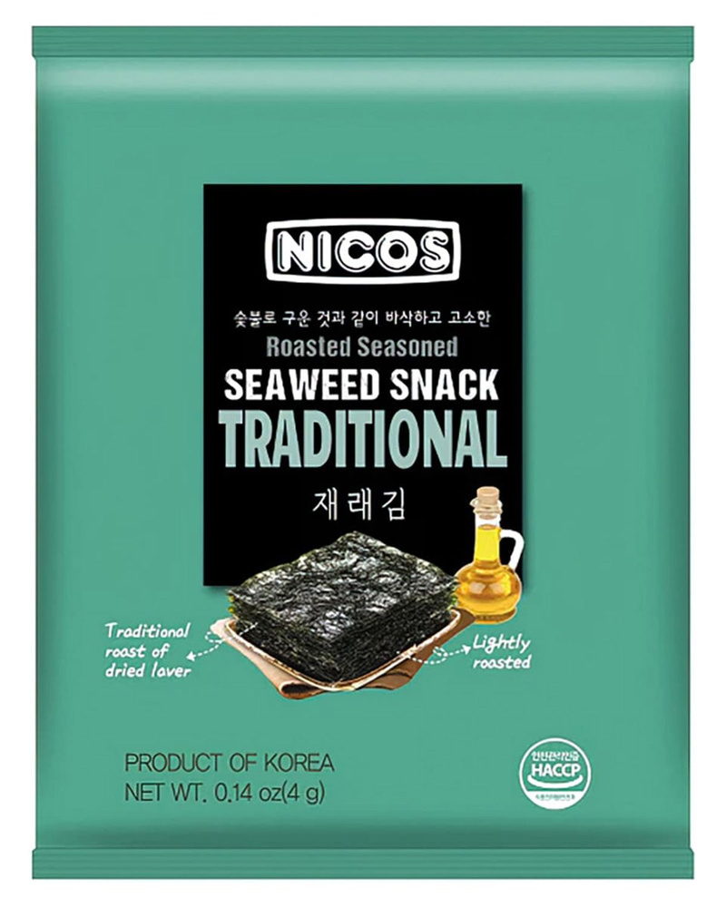 Nicos / Снек Капуста морская сушёная традиционная 4г, 10 уп #1