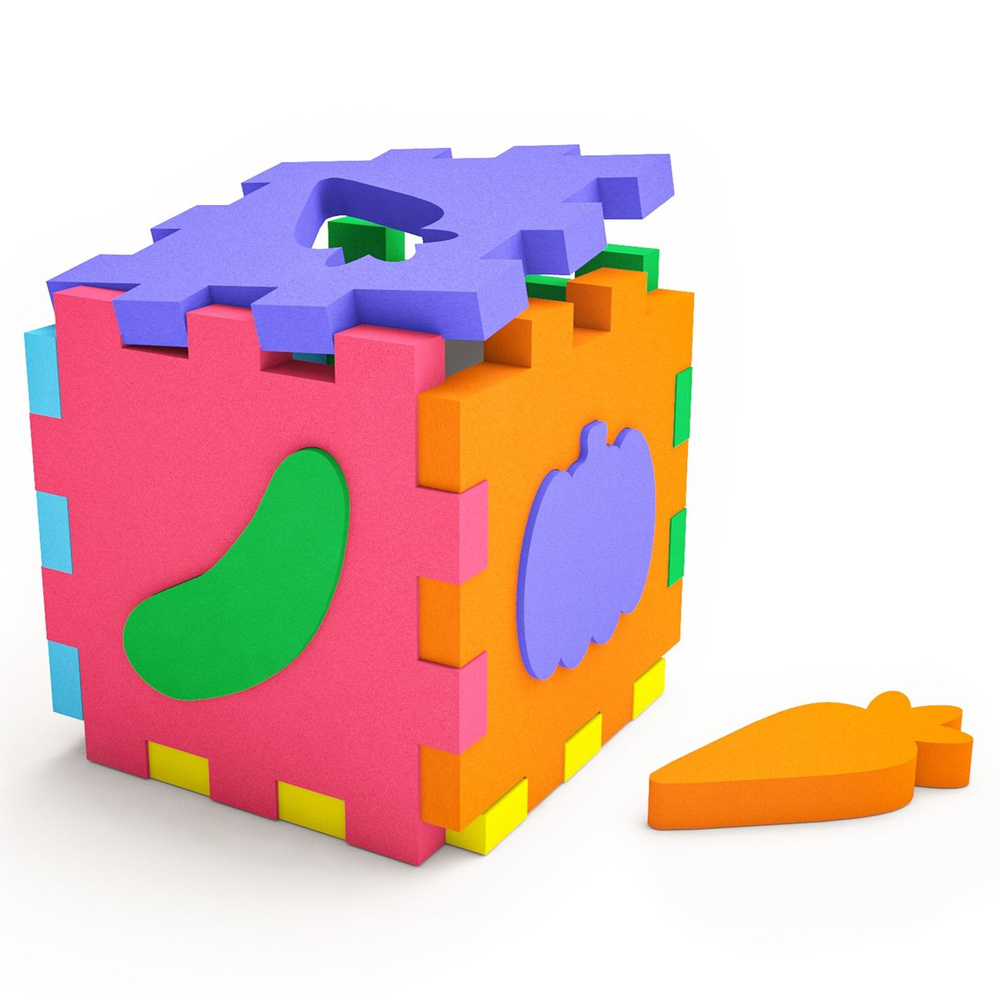Развивающая игра Кубик-сортер Овощи, 14-008, El'BascoToys #1
