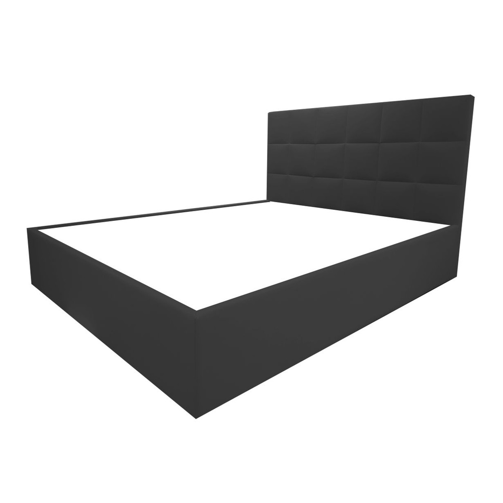 Двуспальная кровать Флорида Нью Эко 180x200 основание металлическое с ламелями велюр черный ножки 13 #1