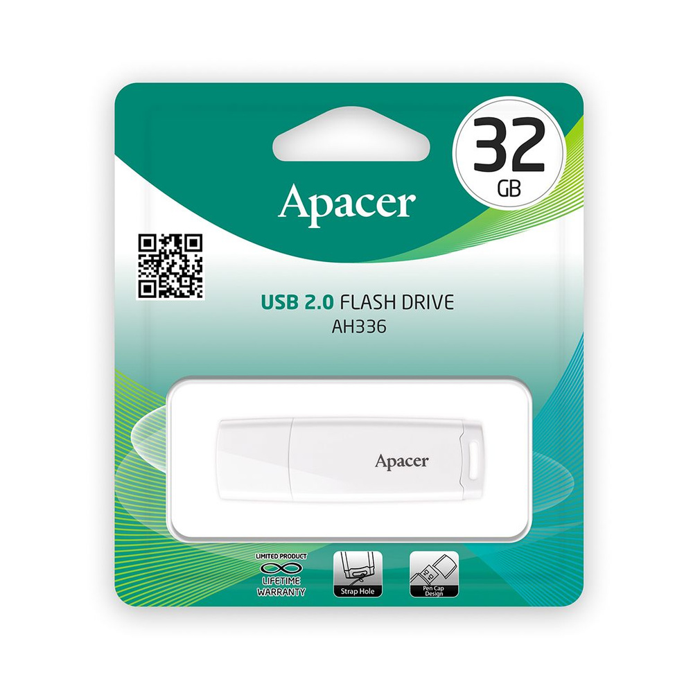 Apacer USB-флеш-накопитель USB-накопитель AH336, белый 32 ГБ, белый  #1