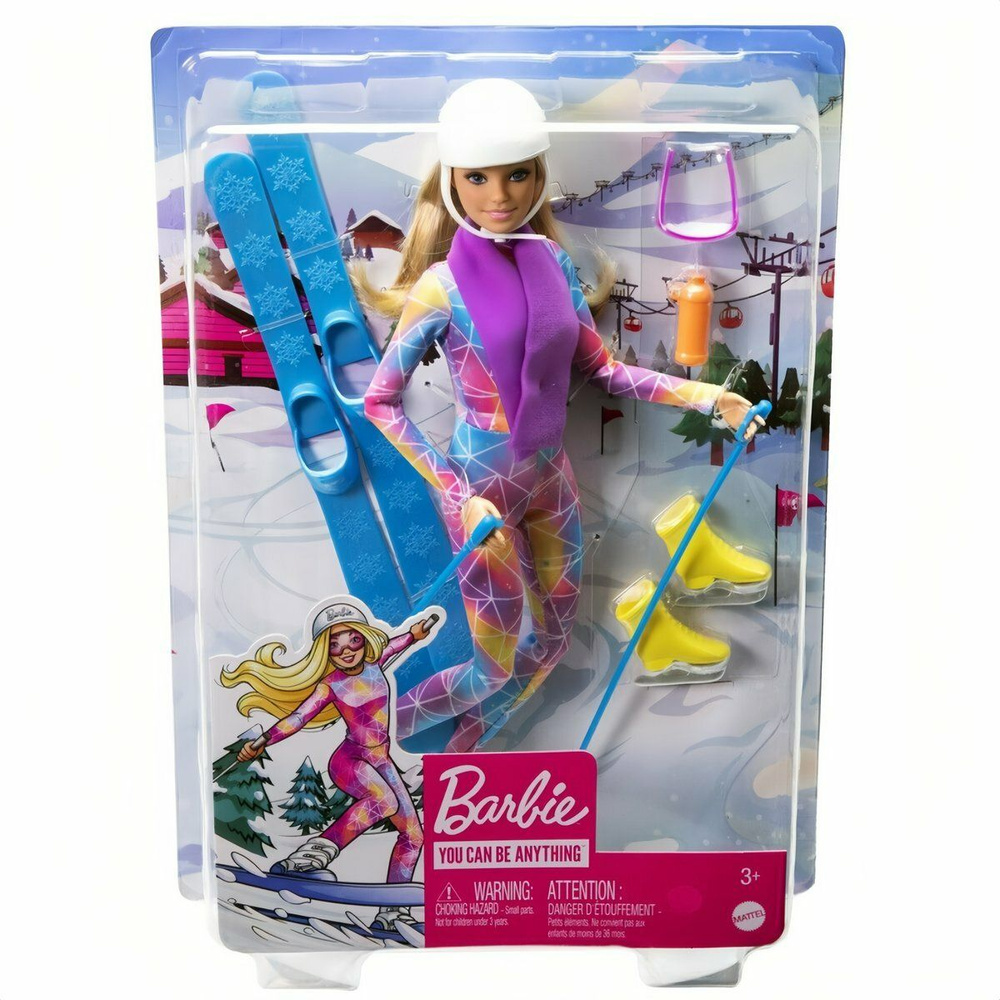Кукла Барби "Зимнее приключение" на лыжах и коньках HGM73 #1