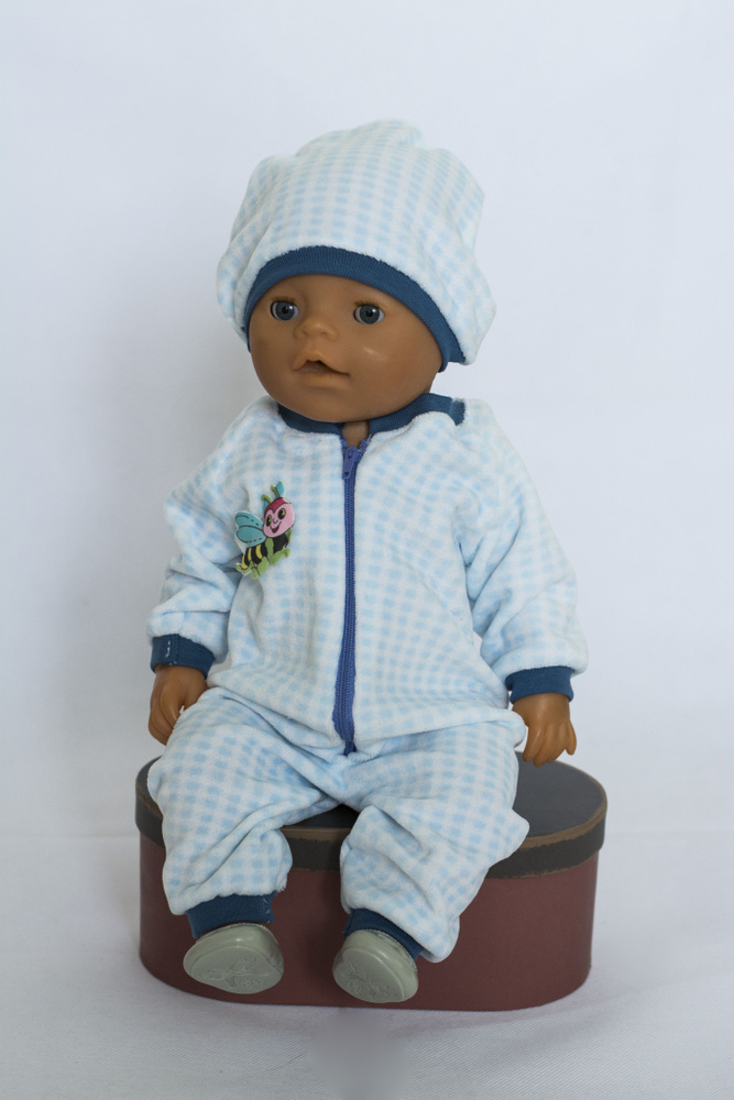 Одежда для куклы беби бон (Baby Born) 43см. Слип и шапочка #1
