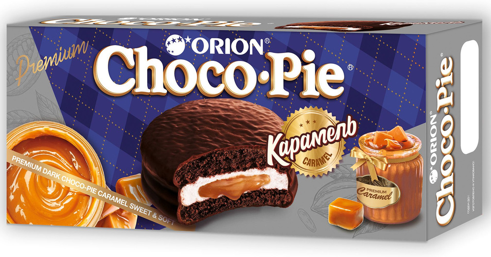 Печенье "ORION ChocoPie" Dark Caramel, 180г #1