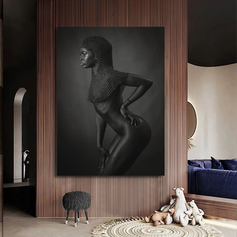 Эротические картины, африканка девушка 18+, 50х70 см. #1