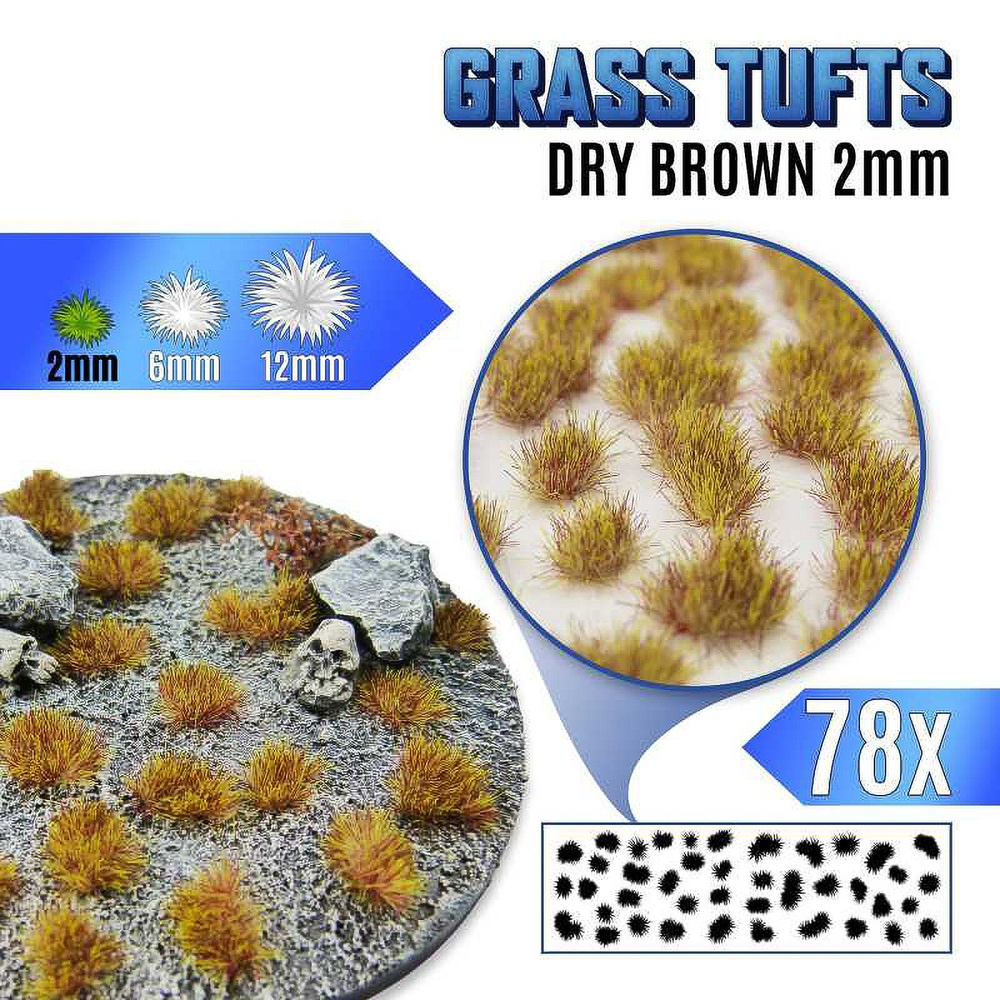 Green Stuff World: Пучки травы для макетов и диорам Grass Tufts 2 mm - Dry Brown  #1