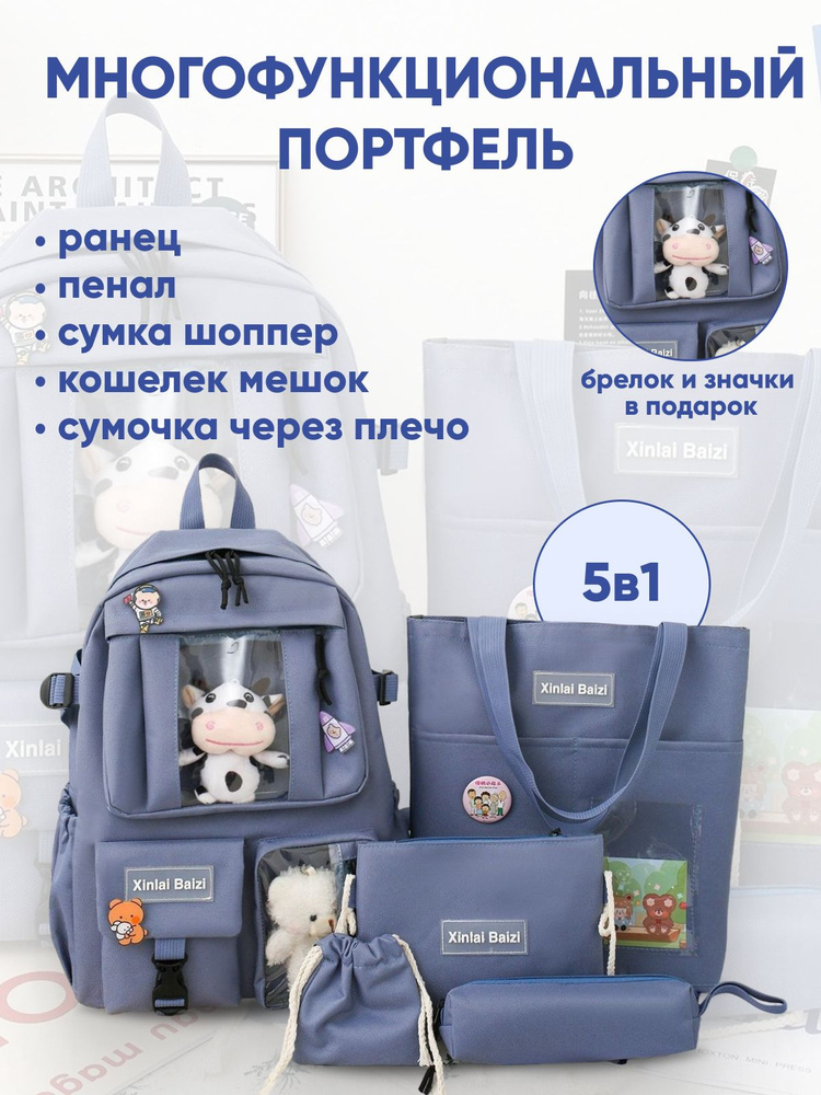 Рюкзак школьный детский / подростковый, вместительный, тканевый для учебы, спорта, поездок и путешествий #1
