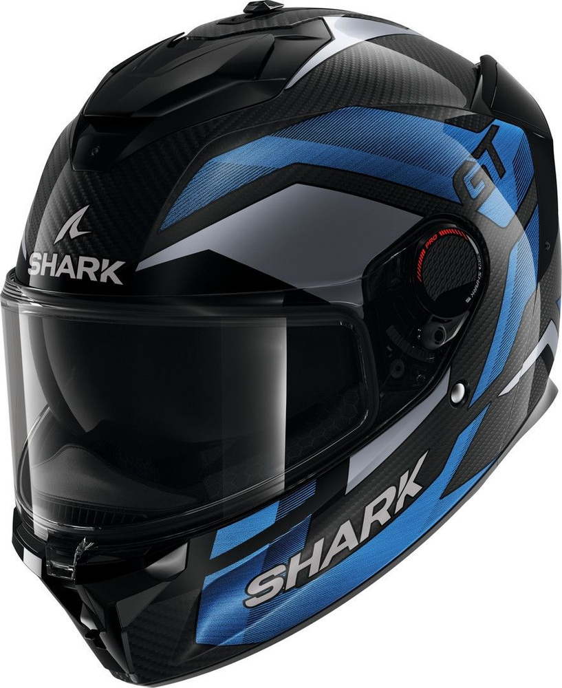 Мотошлем закрытый интеграл SHARK SPARTAN GT PRO RITMO CARBON Black/Blue/Chrome, M  #1