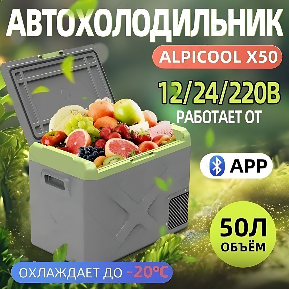 Автомобильный холодильник Alpicool X50 (12В/24В/220В) 50 литров #1