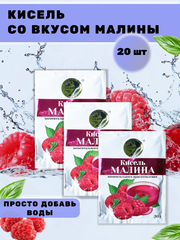 Кисель Малина 20 штук по 30 гр (600 грамм) #1