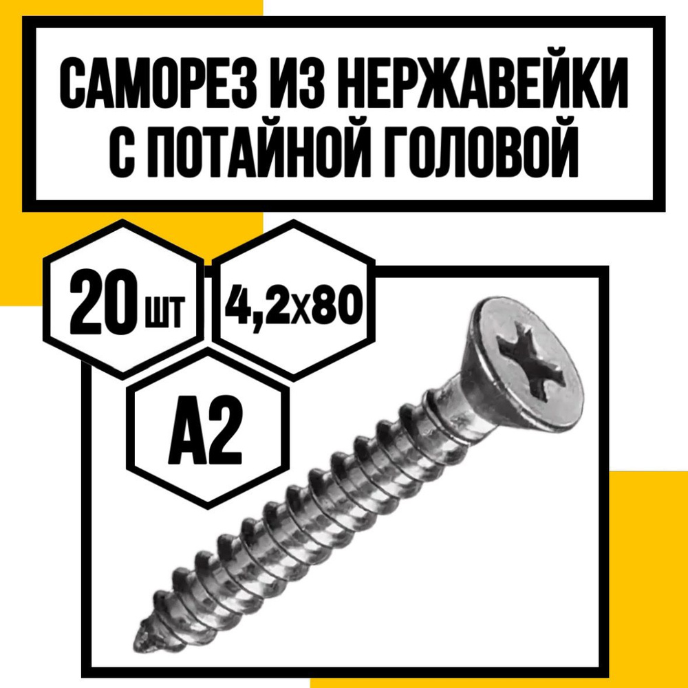 КрепКо-НН Саморез 4.2 x 80 мм 20 шт. #1