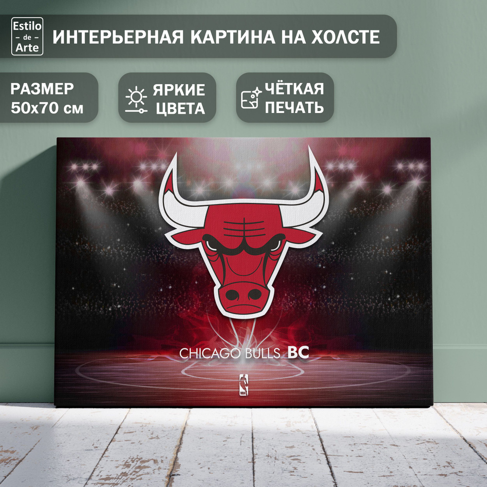 Картина интерьерная на холсте "Баскетбольный клуб Чикаго Буллз / Chicago Bulls", 50х70 см  #1