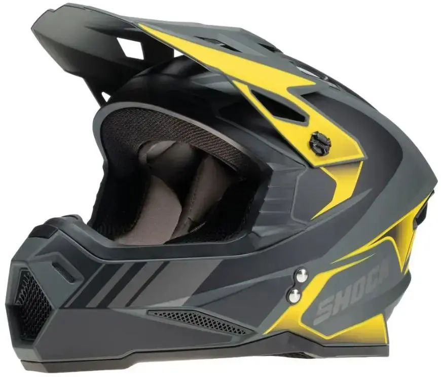 Кроссовый шлем SHOCK M1 Matt Grey/Black Yellow, размер S #1