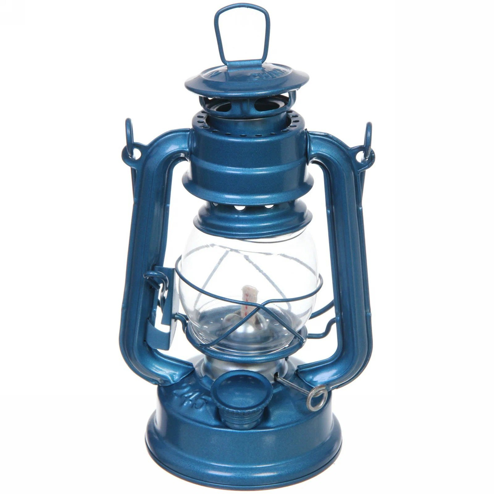 Керосиновая лампа "Винтаж" 19см 110мл переносная, цвет голубой  #1