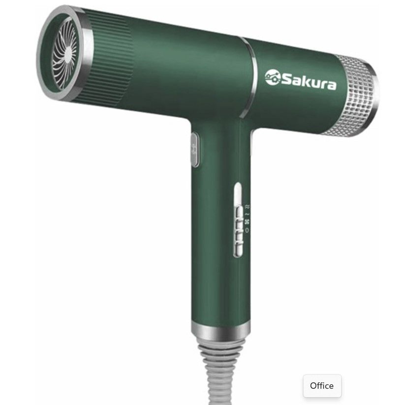 Sakura Фен для волос SA-4051GR 1600 Вт, скоростей 2, кол-во насадок 1, зеленый  #1