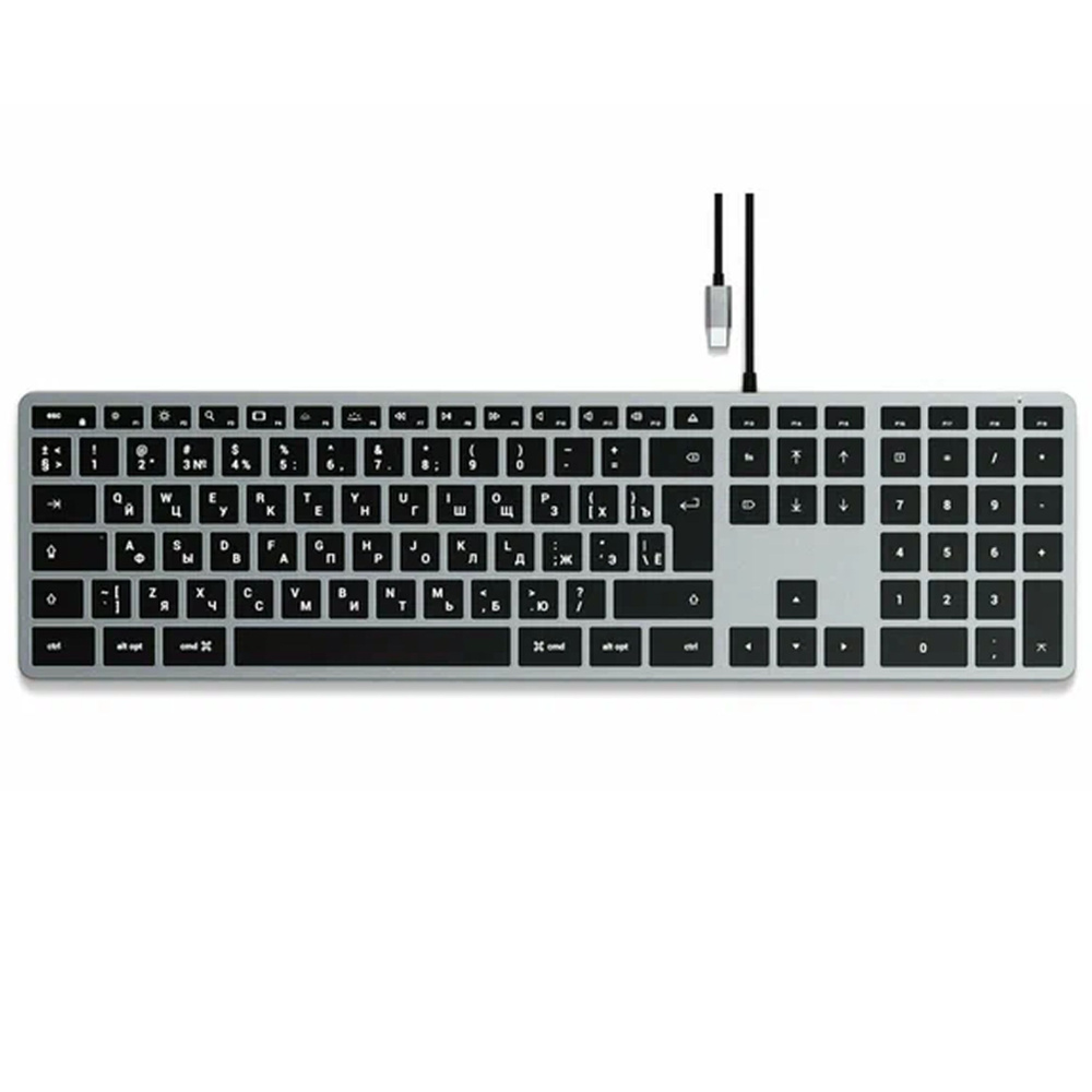 Satechi Клавиатура проводная Slim W3 USB-C Wired Keyboard-RU, серый #1