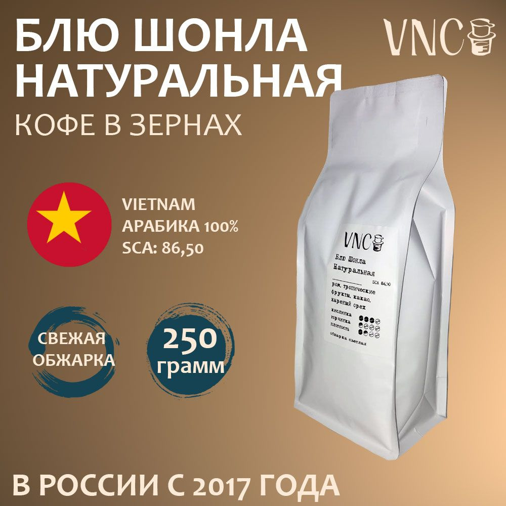 Кофе в зернах VNC "Вьетнам Блю Шонла Натуральная", 250 г, свежая обжарка  #1