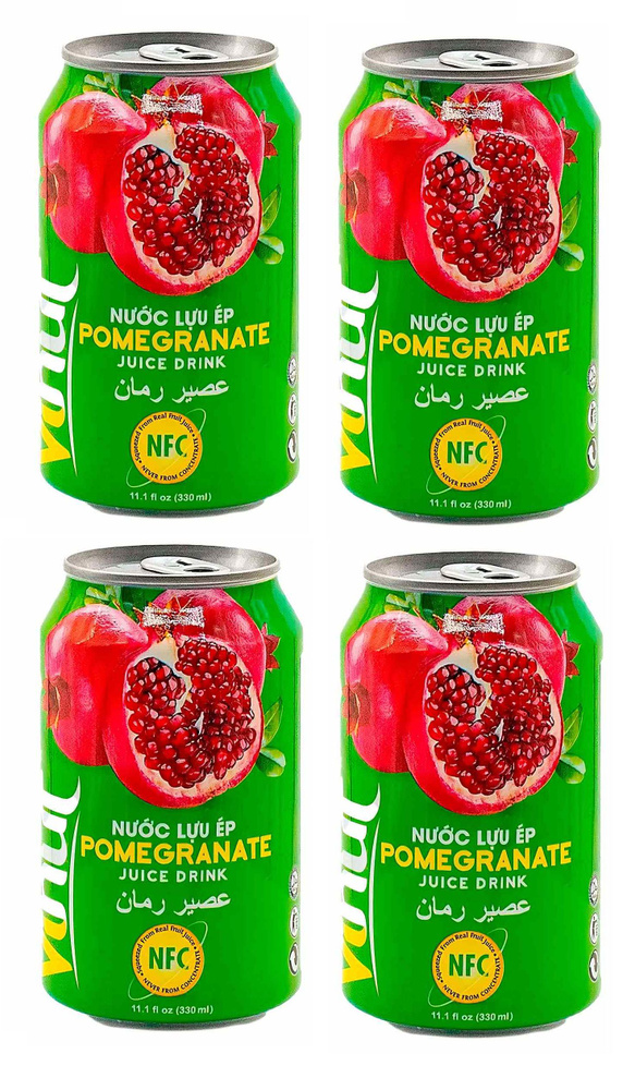 Напиток сокосодержащий Vinut Red Pomegranate со вкусом Граната, 4 шт по 330 мл  #1